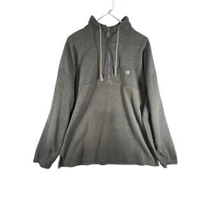 Vintage Big Dog 1/4 Zip Fleece Pullover Sweater Green Embroidered Dog Logo Sz XL